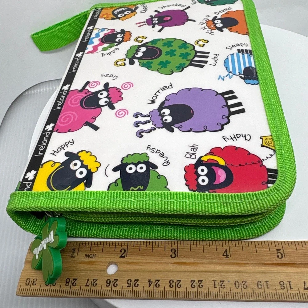 Wacky Woollies Ireland Pencil Case Holder Sheep Design Zippered Irish‎ Souvenir